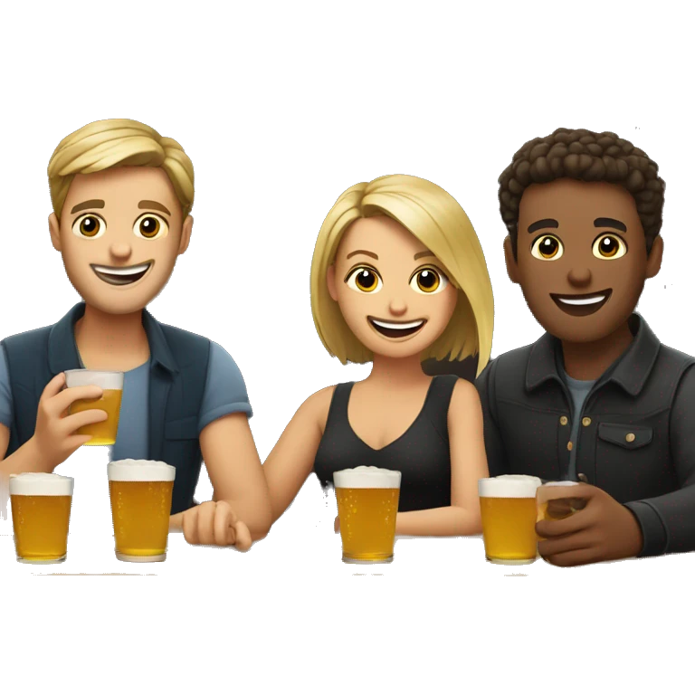 friends in pub having fun emoji