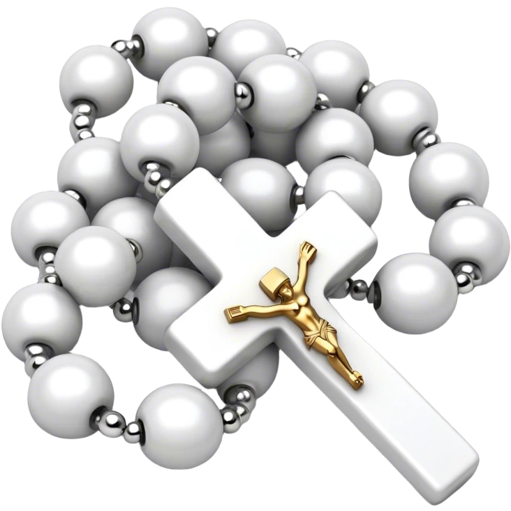 christian beads with cross white  emoji