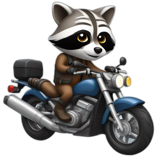 Raccoon  on motorbike emoji
