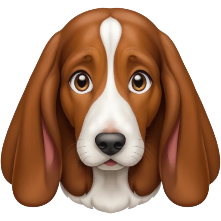 Cute female Basset hound getting an eye exam  emoji
