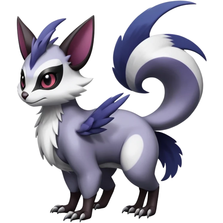 Shiny Dark Furret-Absol-Noibat-Noivern-Hybrid (Full body) emoji