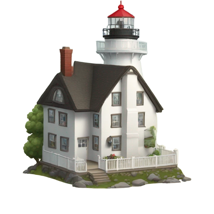 Cottage next to lighthouse  emoji
