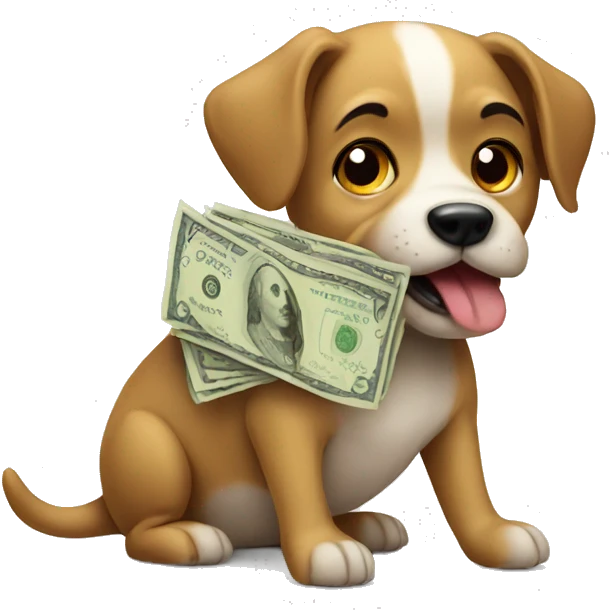 Dog with money emoji
