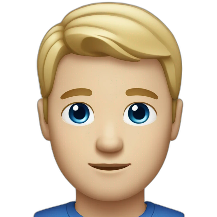 white man with round face light short hair and blue eyes emoji