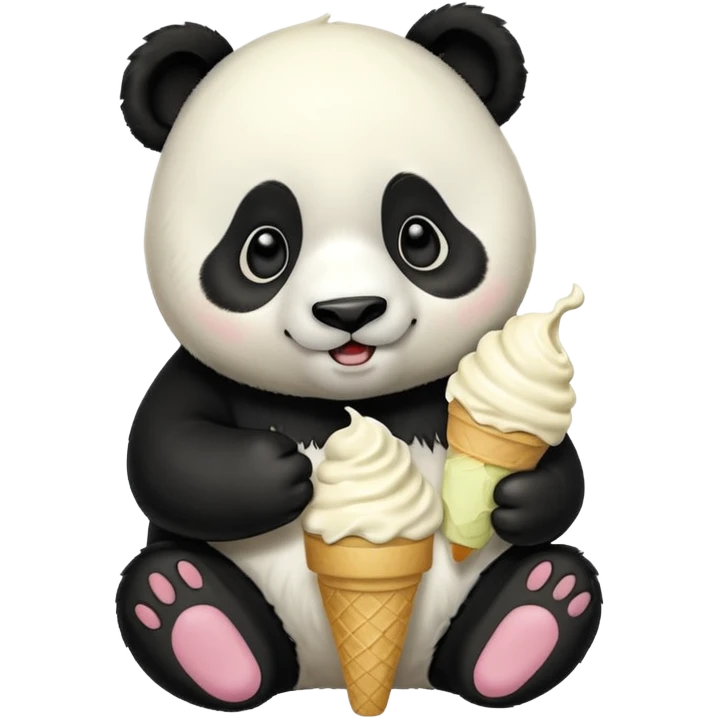 Panda eating ice cream emoji