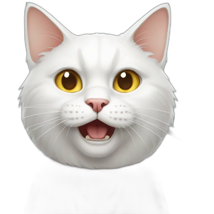 Mad white cat emoji
