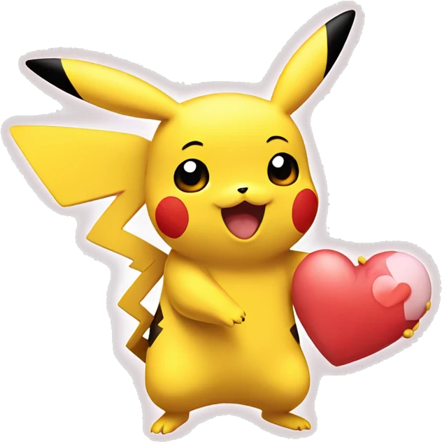 pikachu sending love emoji