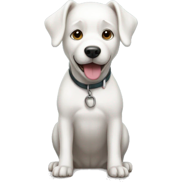white dog at door emoji