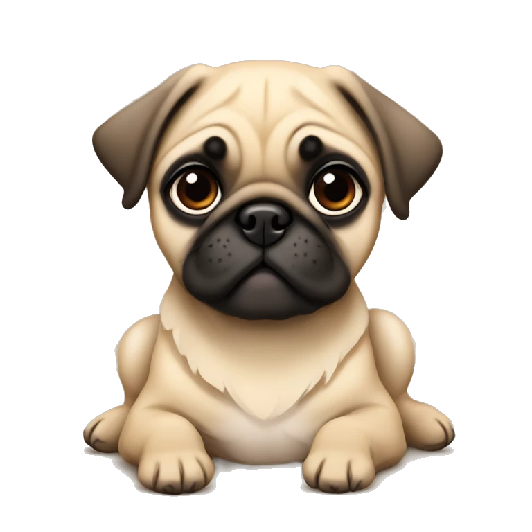 Fawn pug puppy laying emoji