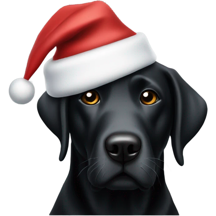 Black lab with Santa hat emoji