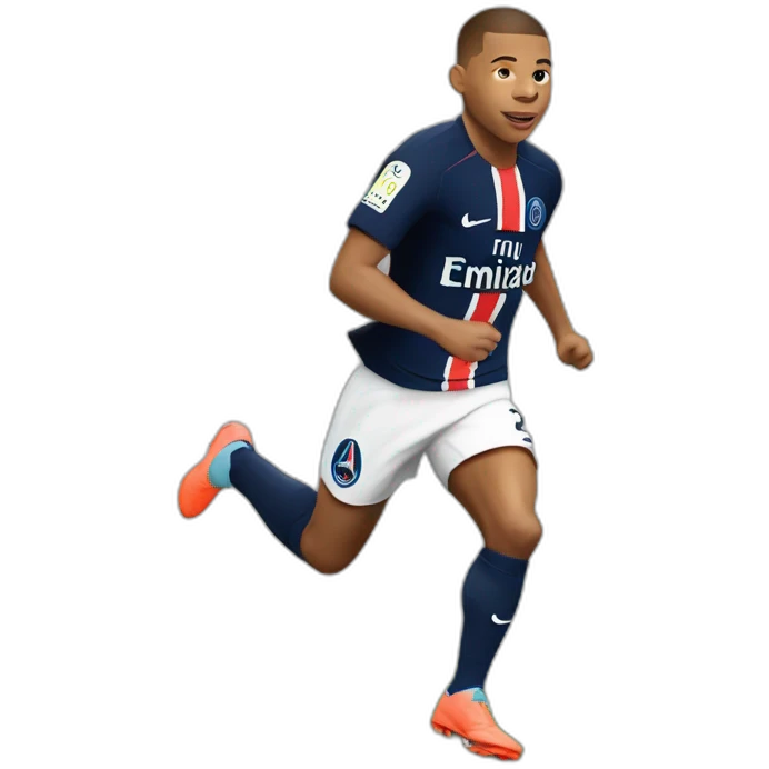 kylian mbappe, running, psg emoji
