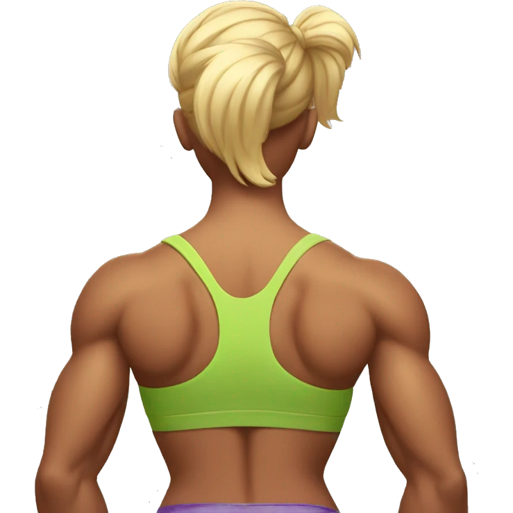 female bodybuilder flexing back emoji