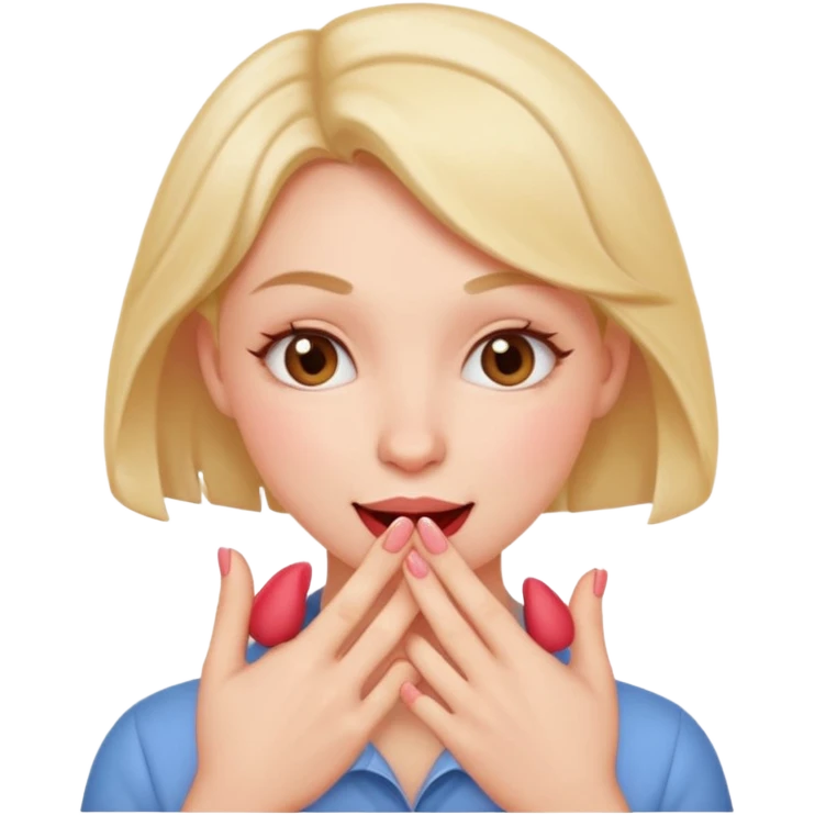 Femme qui mort sont doigts de façon mignonne emoji