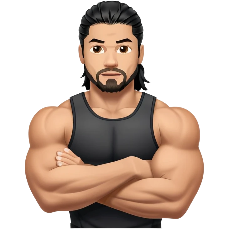 Roman Reigns WWE wrestler flexing muscles emoji