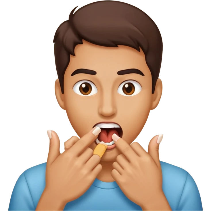 bitting nail excitingly emoji