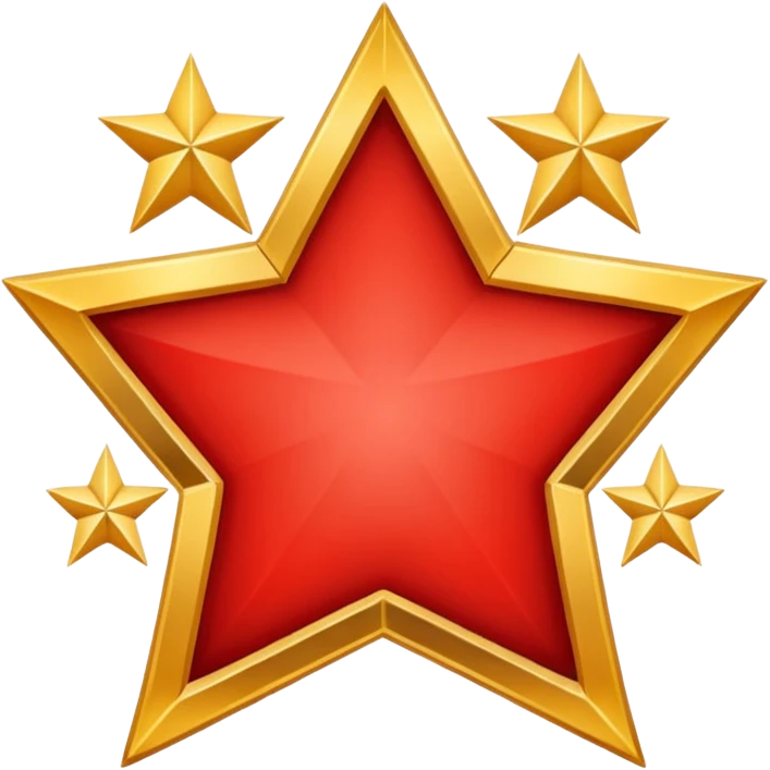 red 5 stars crest emoji