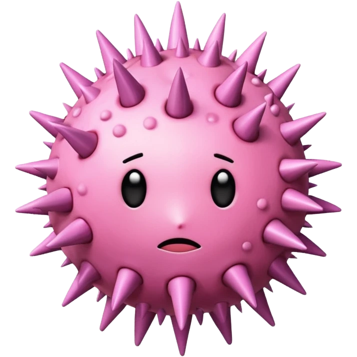pink sad virus with many spike emoji
