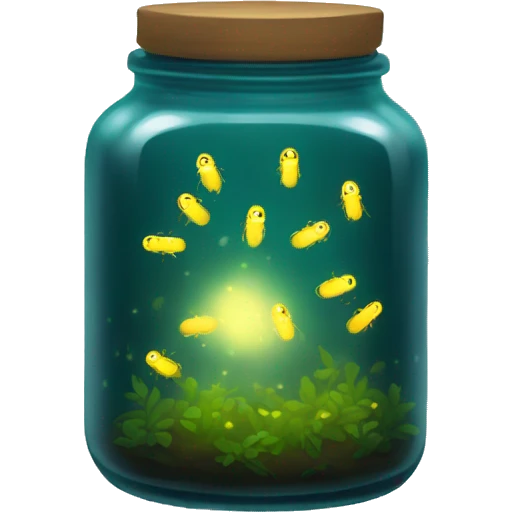 A glowing jar filled with fireflies emoji