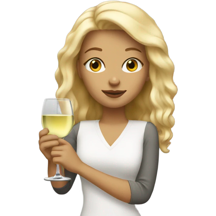blonde with a glass of white wine emoji