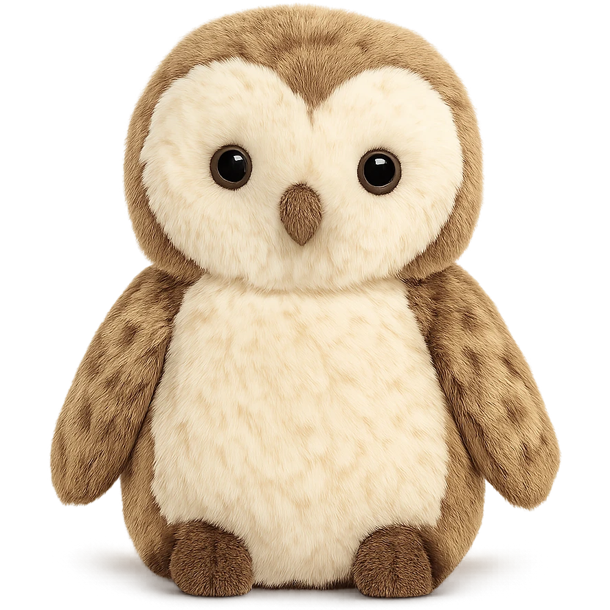 cute barn owl jellycat plushie emoji