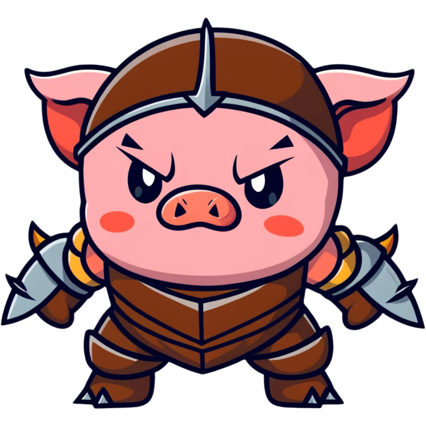 angry Minecraft baby Piglin in leather armor emoji