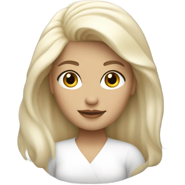 I want a emoji in apple design for hiring as woman and blond hair white color  emoji