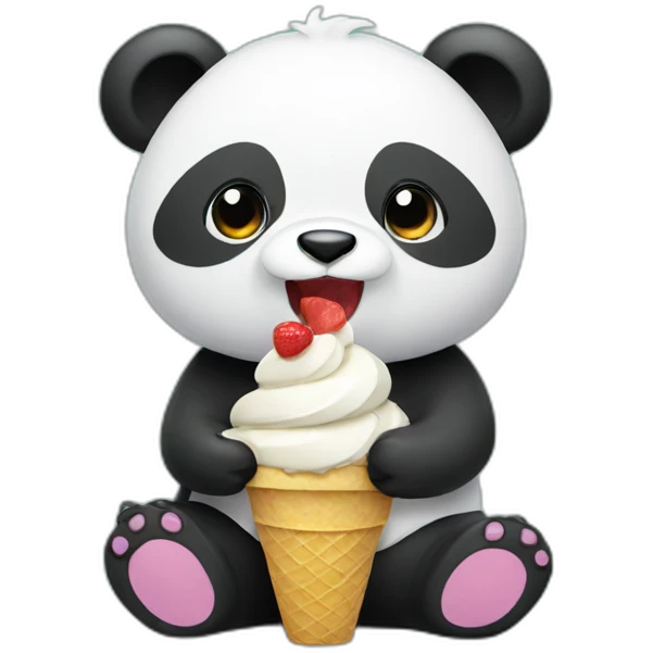 Panda eating ice cream emoji