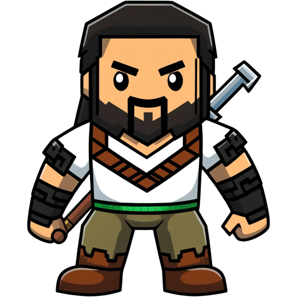 Jason Momoa as a Minecraft character emoji
