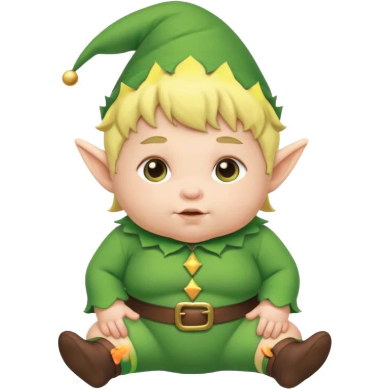Chubby elf baby with green outfit emoji