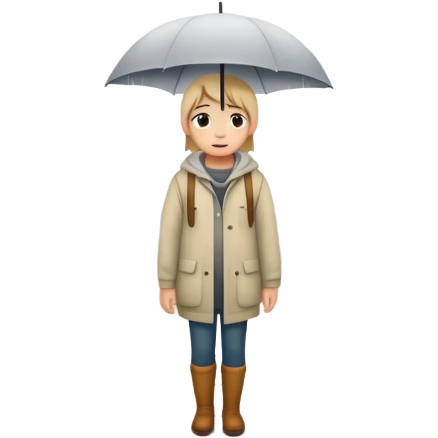 A person I a rainy bridge and fog in front, choosing to heal and to go through it  emoji