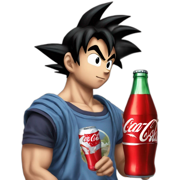 Son Goku drinking coca cola emoji
