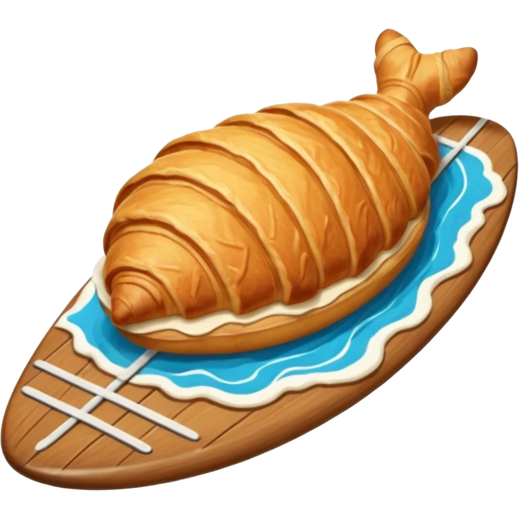 Croissant on the surfboard emoji
