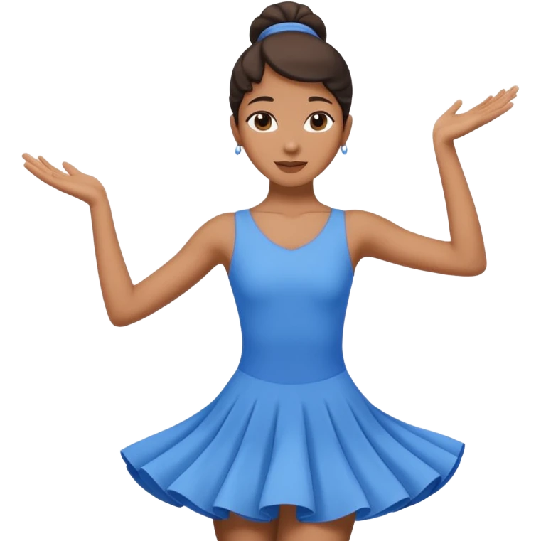 lyrical dancer with blue dress, arms extended emoji
