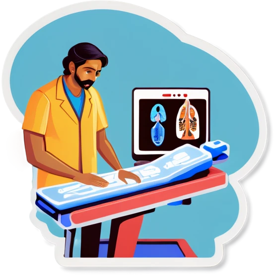 Indian guy doing a CT scan  emoji