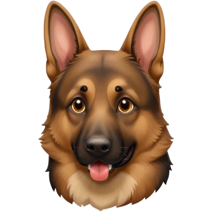 make tongue longer on German Shepard male emoji
