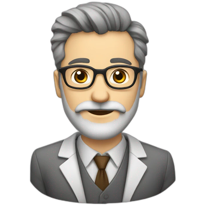 Profesor de barba corta y blanca emoji