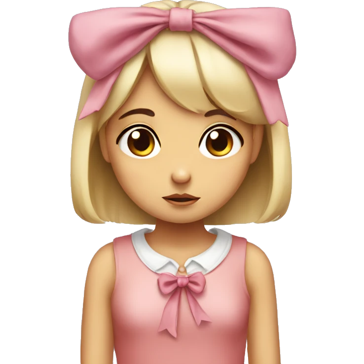 girl rabbit sad big eyes with a head bow emoji