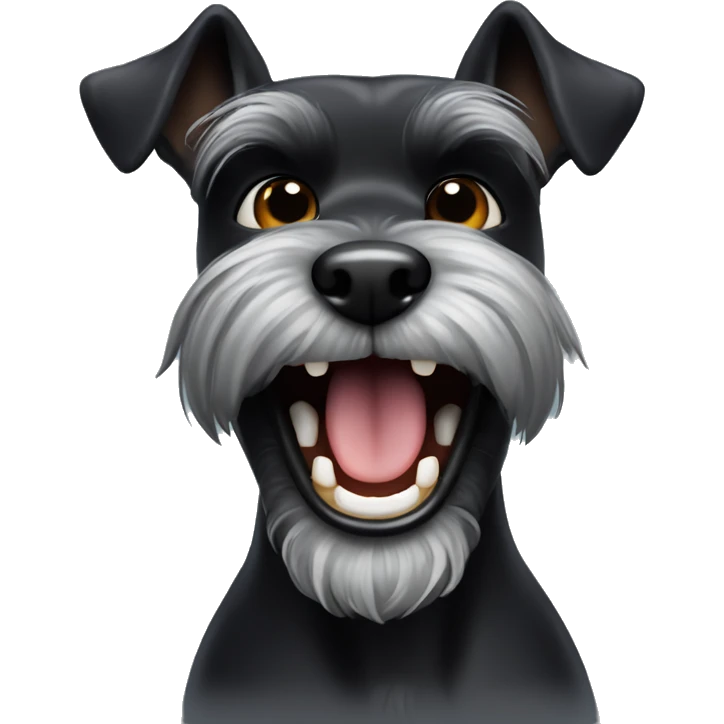 minature schnauzer black dog laughing evil emoji