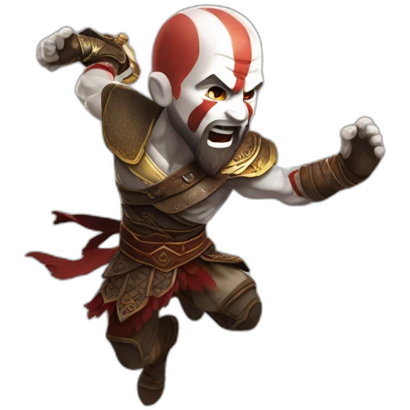 Kratos of god of war jumping emoji