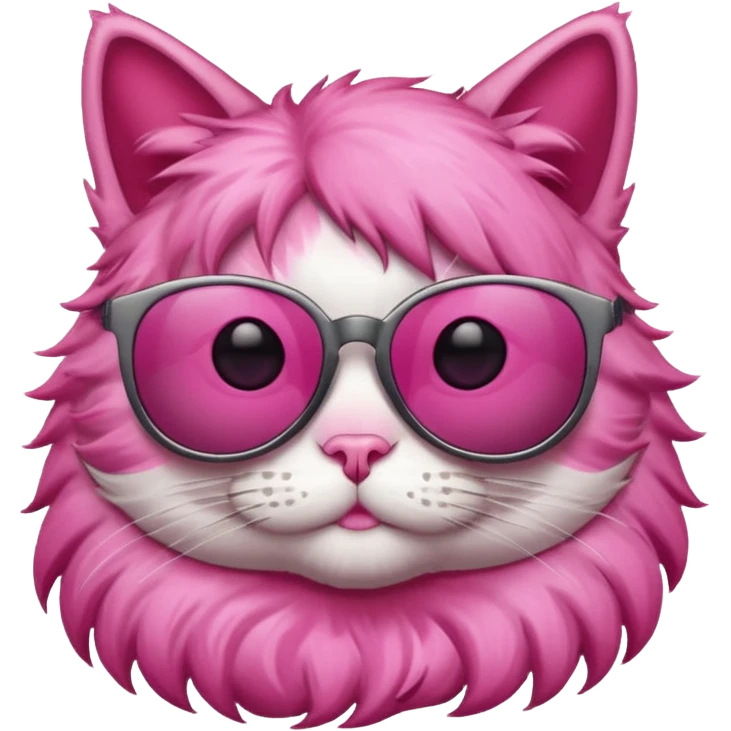 Cat with sunglasses and pink fur  emoji