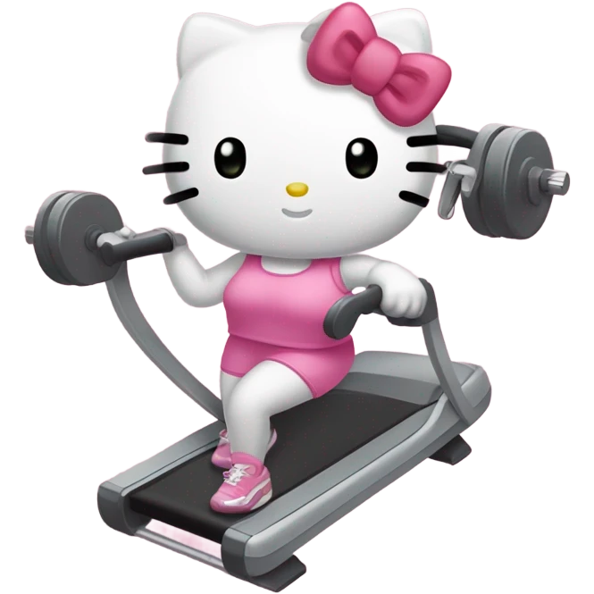 hello kitty in the gym emoji