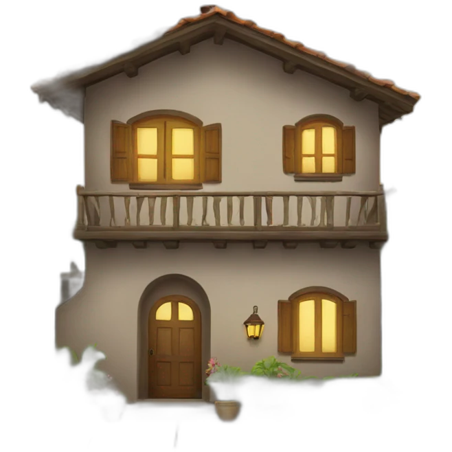 Casa con persona dentro emoji