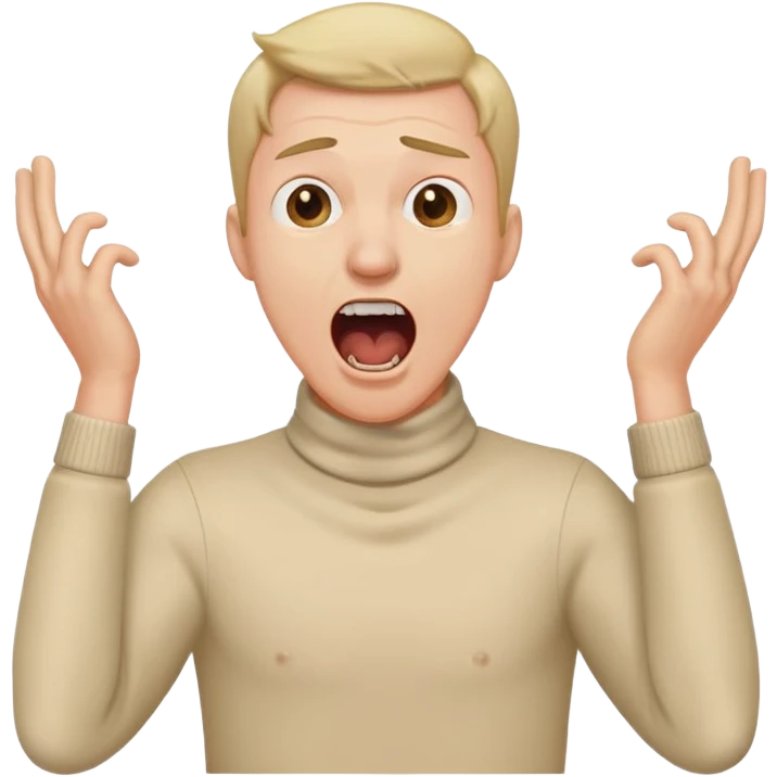 man holding his neck screaming  emoji