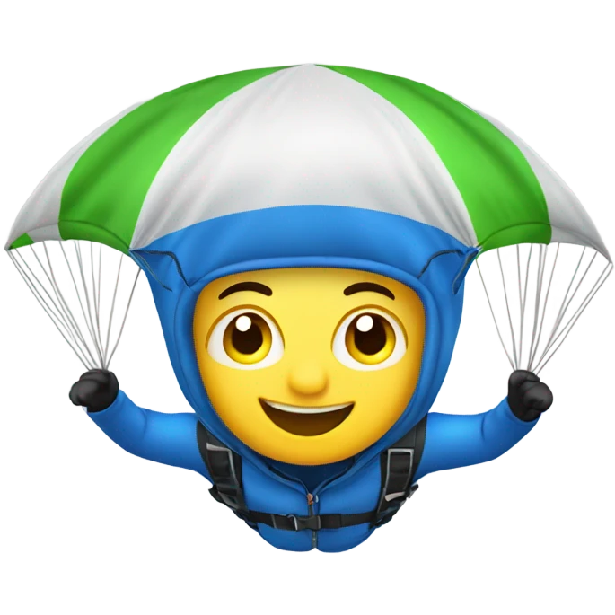 Skydiver winking while under parachute  emoji
