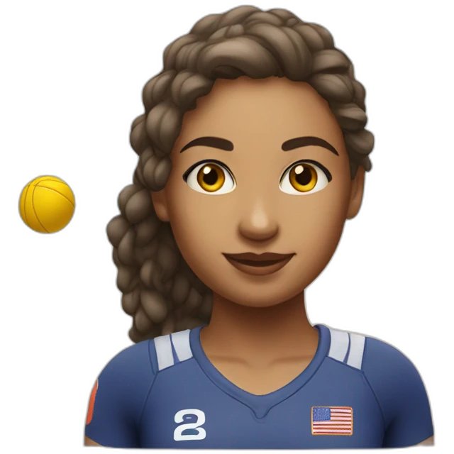 realistic beachvolley girl from down to up emoji