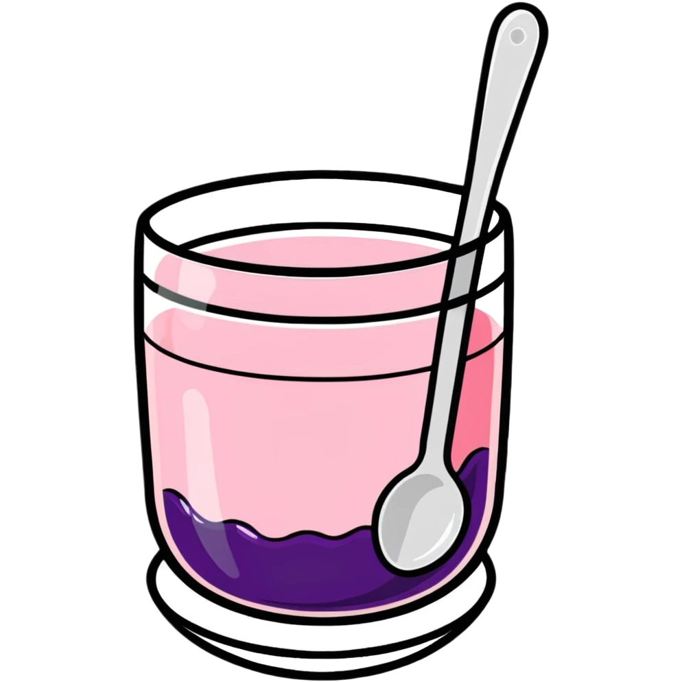 a spoon with white clear jelly emoji