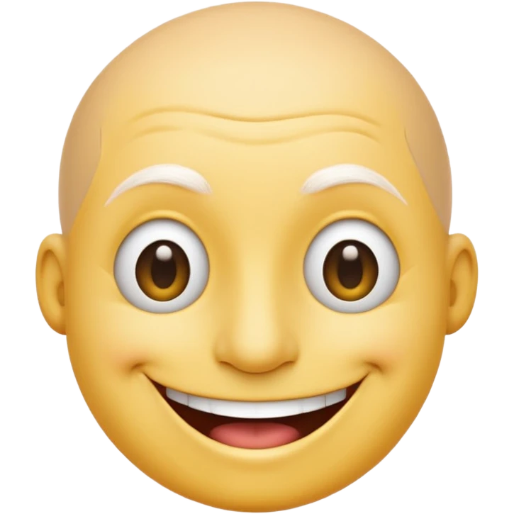сгенерируй смайлик красавчик лысая голова с модным чубчиком emoji