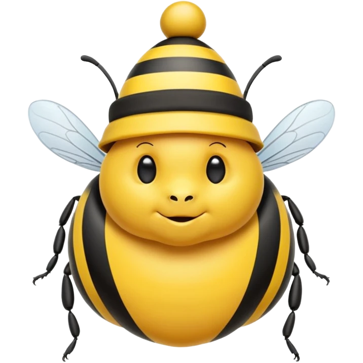 fat bee with party cap emoji