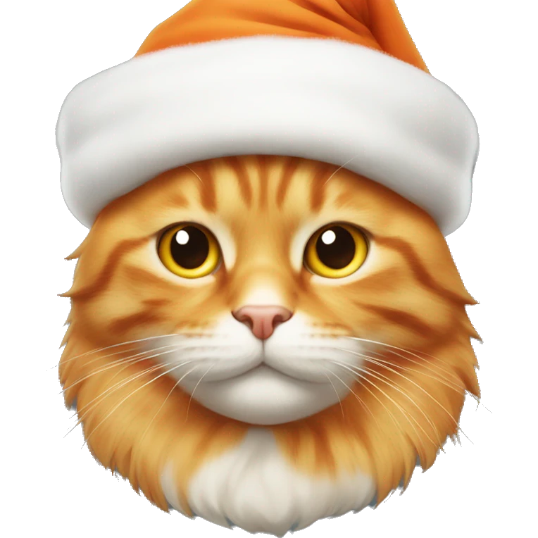 Orange cat in Santa hat emoji
