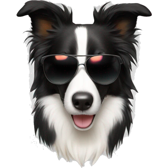 border collie with sunglasses emoji